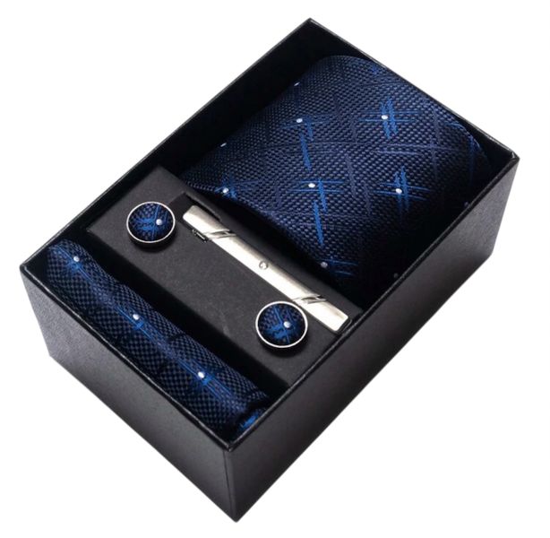 AlanKing 1set Necktie, Pocket Square And Cufflinks Combo Set,