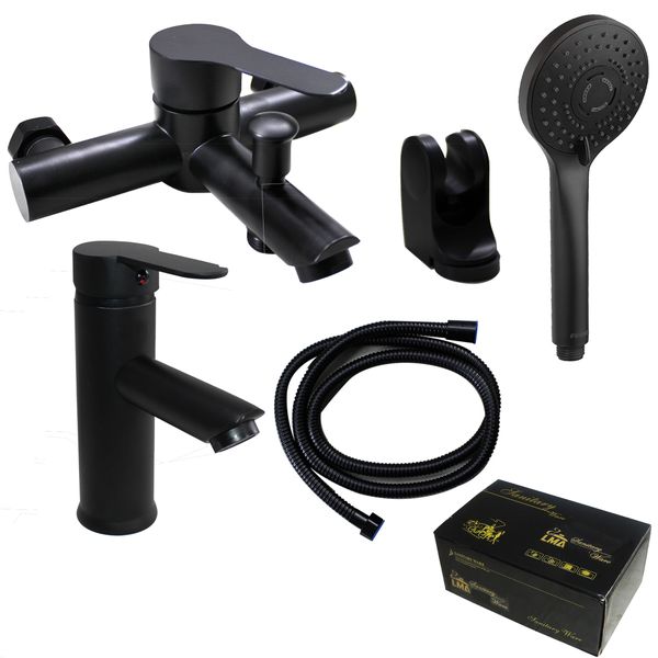 LMA Sanitaryware Barrel Bathtub Faucet with Hand Shower &amp; Basin Sink Mixer