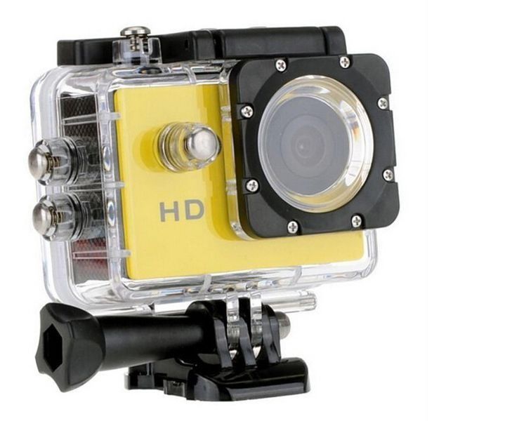 Yellow Waterproof HD Sports Camera 1080P