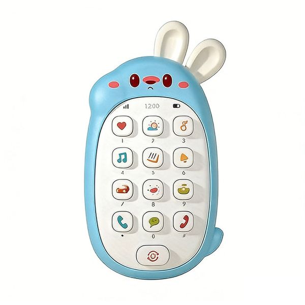 Musical Rabbit Learning toy Phone with Lights Songs Toy-blue