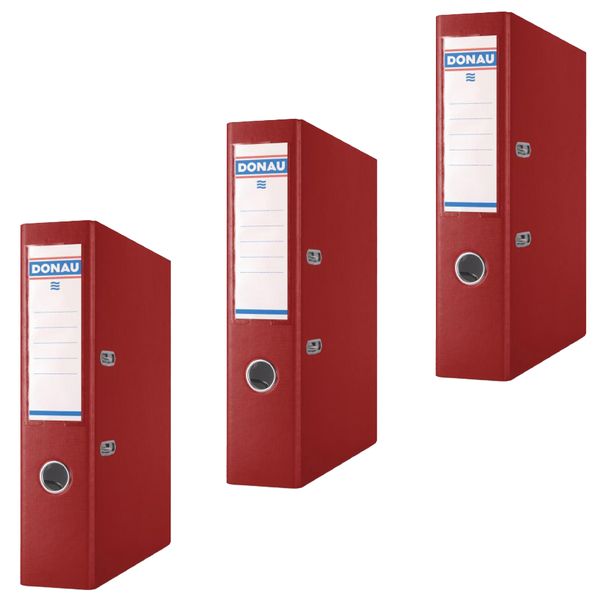 Donau Lever Arch File 75mm, Burgundy (Pack of 4)
