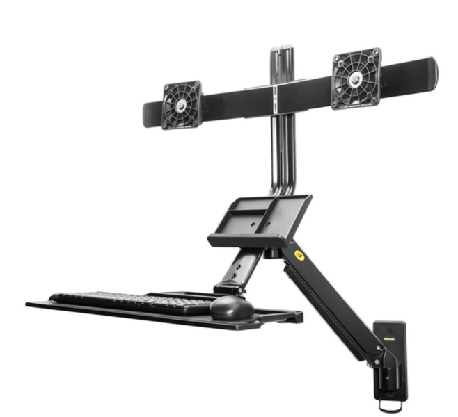 North Bayou Wall Mounted Sit Stand desk for two 22"-27" monitors(MC27-2A)