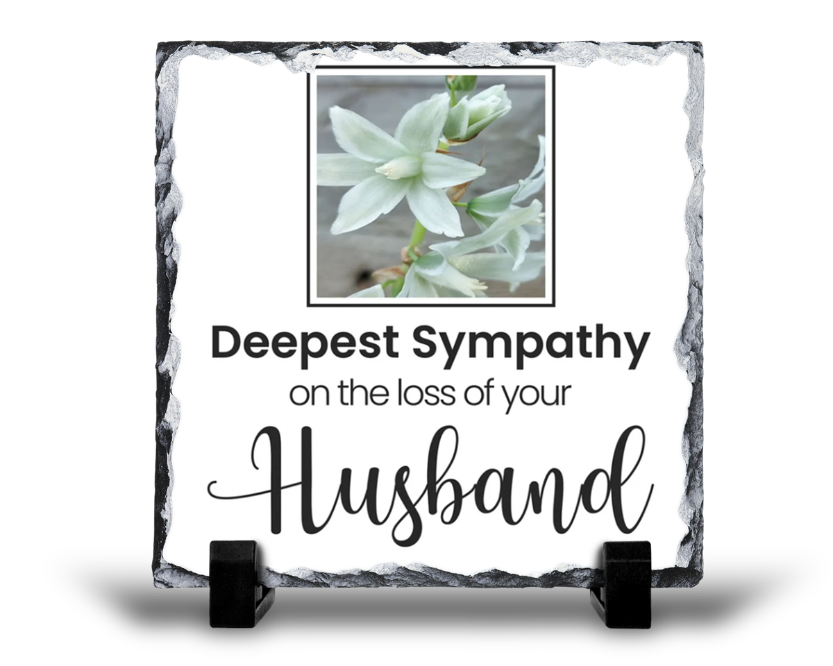 Deepest Sympathy Husband Condolence Memorial Grief Gift Rock Slate