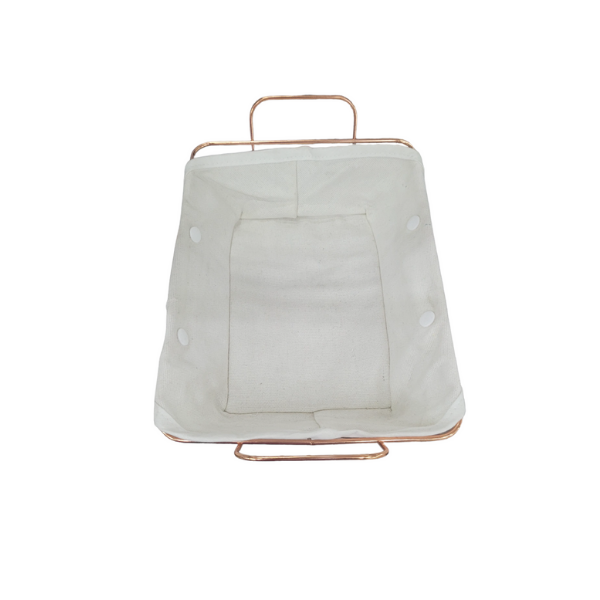 Bread Multipurpose Rose Gold Stainless Metal Square Box Basket