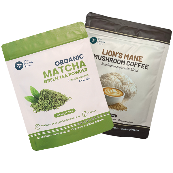 Organic Matcha AA Green Tea Powder &amp; Lion's Mane Coffee Combo - 100g x 2