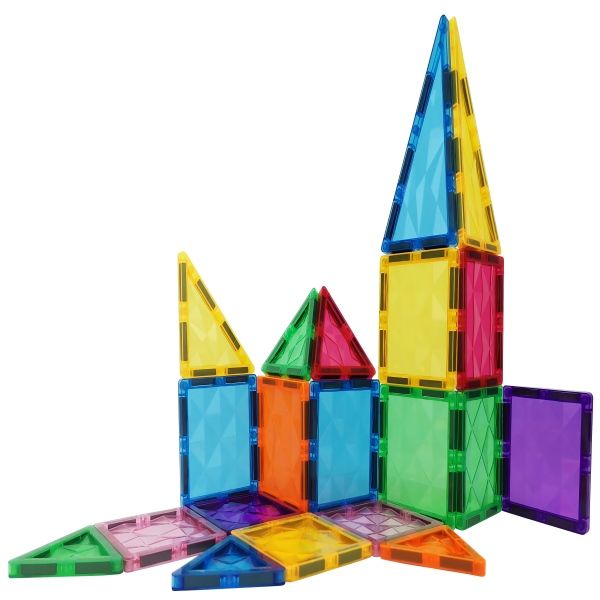 60 Piece Magnetic Building Tiles Set for Kids