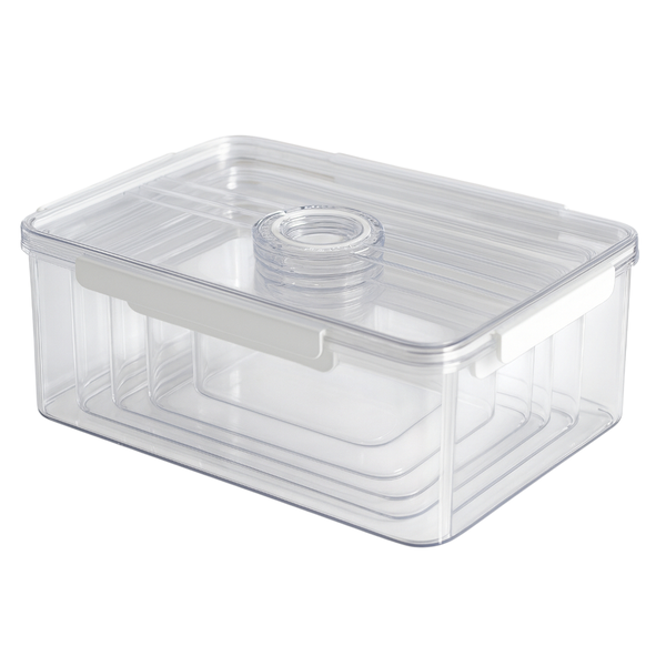5 Piece - Airtight Transparent Food Storage Container Set - White