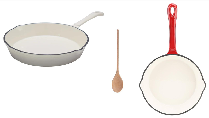 R.H. 2-Pieces 20cm Cast Iron Frying Pan with Wooden Spoon