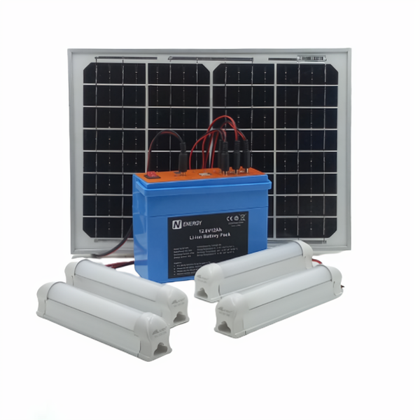SK Lithium Light Kit -12V 12Ah Battery+ 4xLED Lights + 10W solar panel