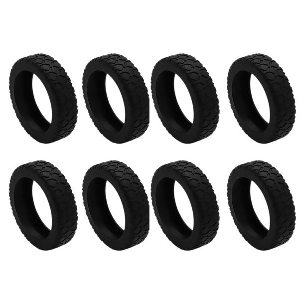 Silicone Luggage Wheel Protective Covers - Black - 8 Piece