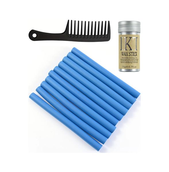 Twist Flexi Foam Curling Roller Rods Heatless, Wax Stick &amp; Comb