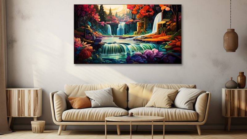Canvas Wall Art - Waterfall Wonderland Abstract - HD0151