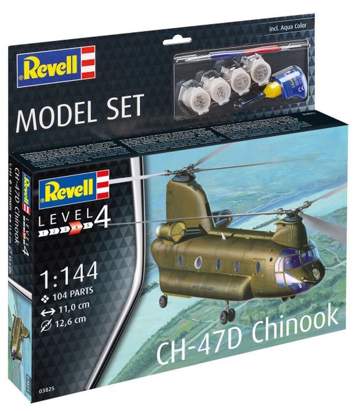 Revell 1/144 CH-47D Chinook Plastic Model Kit w/paints, glue &amp; brush