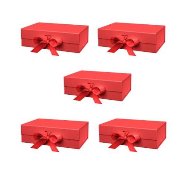 5 Luxury Gift Boxes with Ribbon and Magnetic Closure