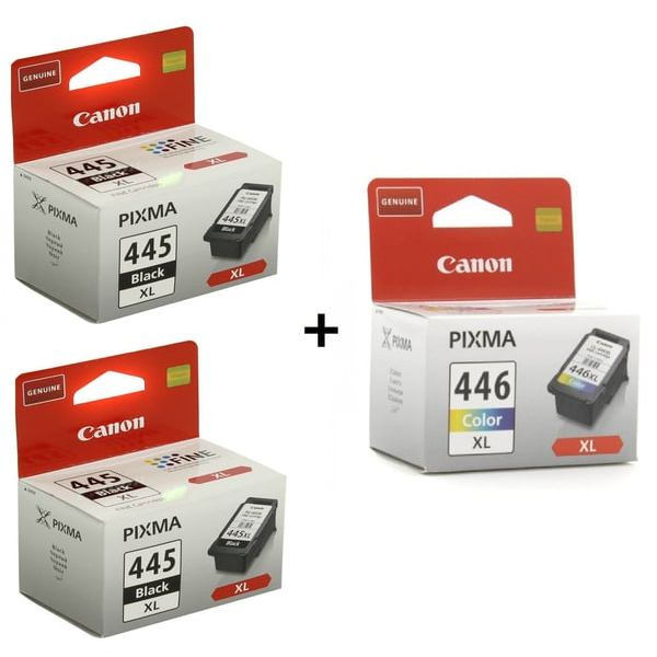 Canon PG-445XL (2) and CL-446XL (1) Ink Cartridges Bundle - High-Yield ...