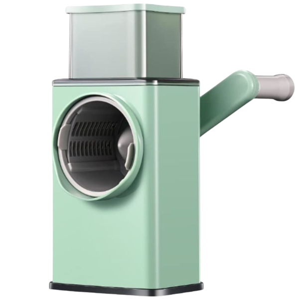 Manual Rotary Cheese Grater and Vegetable Slicer with Hand Crank