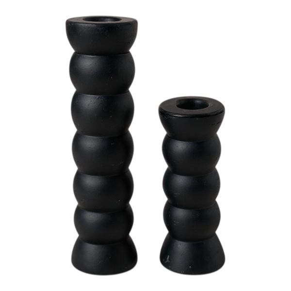 Candle Holder 2pc (13x5cm &amp; 20x5cm) Bubble Design