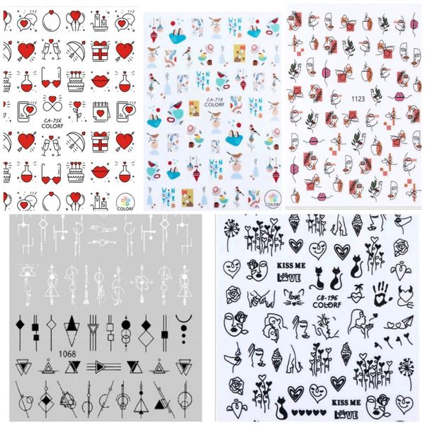 Nail Art Stickers - Self-Adhesive Retro