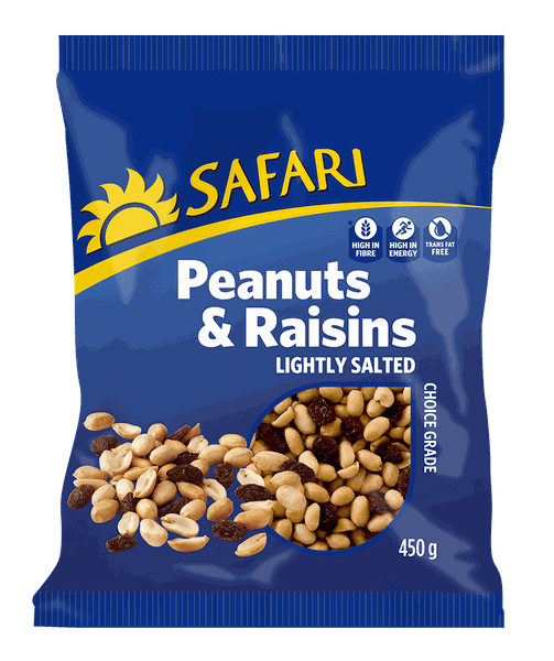Safari Peanuts &amp; Raisins Lightly Salted 450g