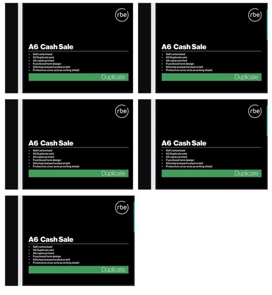 RBE Cash Sale Duplicate Pad A6 5's