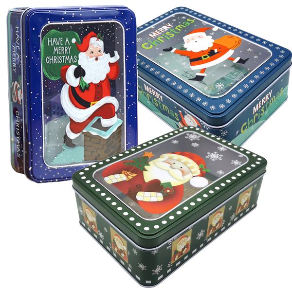 Home Decor Christmas Candy Storage Tin Set of 3(13cmx15.8cmx6.5cm)