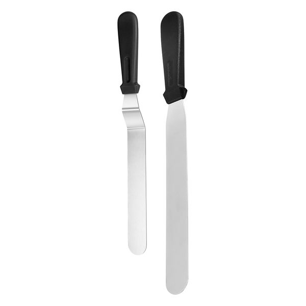 Regent Bakeware Large Icing Straight &amp; Angled Spatulas St Steel 2 Piece Set