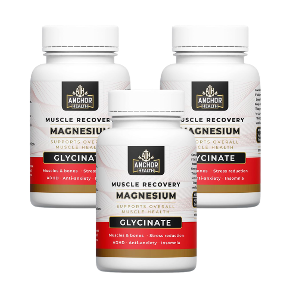Magnesium Glycinate-High Absorption, Muscle &amp; Sleep Support 60 capsules x 3