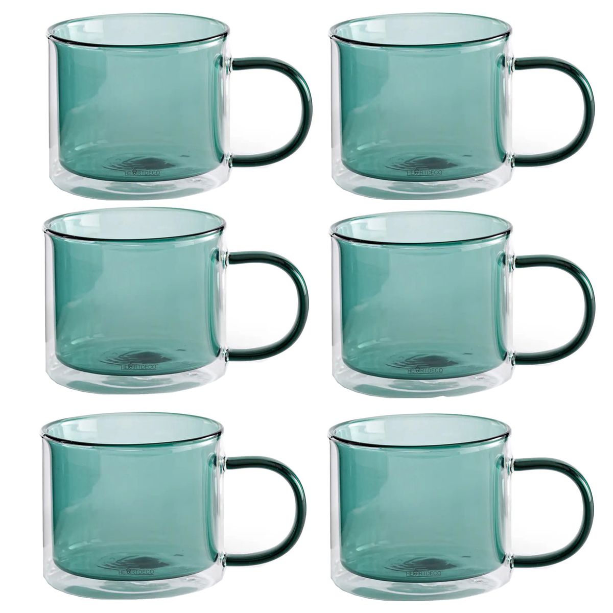 Double Wall Glass Coffee Mugs Cups Teal Set of 6 Shop Today. Get