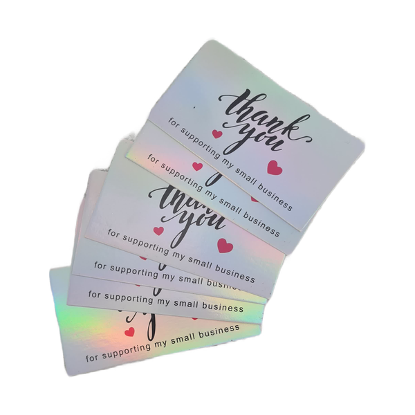 Holographic thank you gift cards
