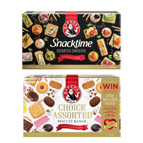 Bakers Choice Assorted Range Biscuits 1kg And Snack time Crackers 800g