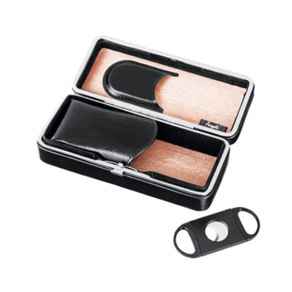 Angelo Cigar Case - Mini Humidor And Cutter
