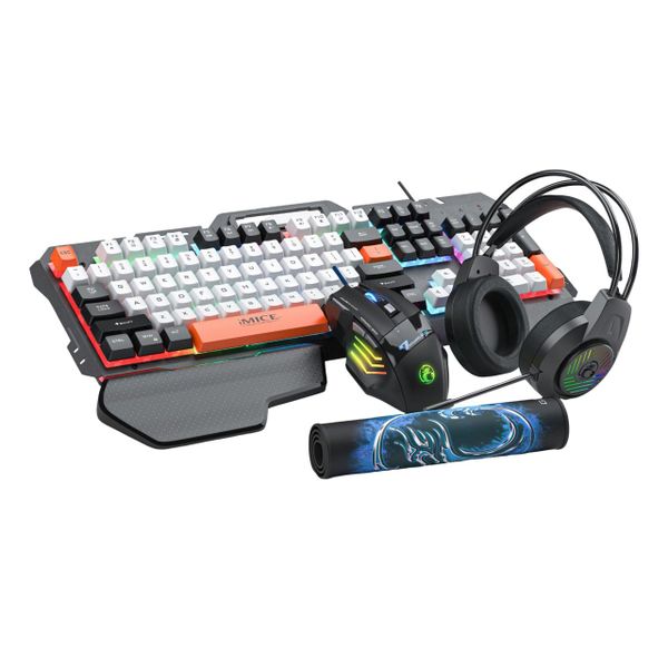 High Quality 4-in-1 Gaming Combo Pack-Keyboard,Mouse,Headset &amp; Mouse Pad-GC