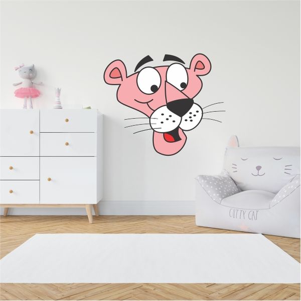 The Pink Panther Face logo Wall Decal