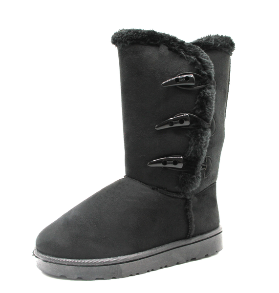 TTP Women's Suede Three Button Mid-Calf Polar Boots