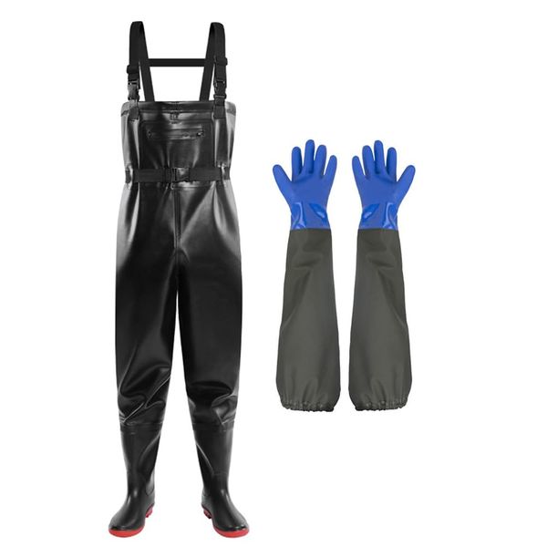 Chest Waders - Fishing &amp; Hunting Waterproof One-Piece with Built-in Boots