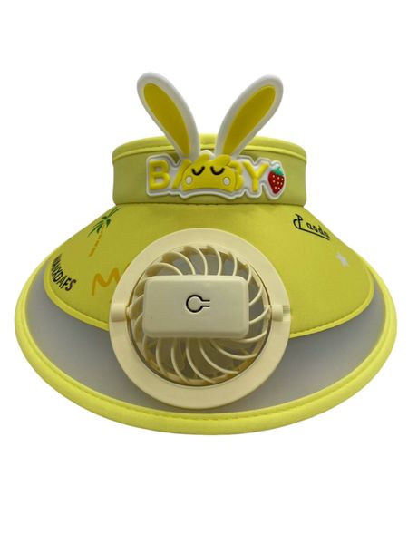 Kids Cooling Sun Visor with Fan - Yellow