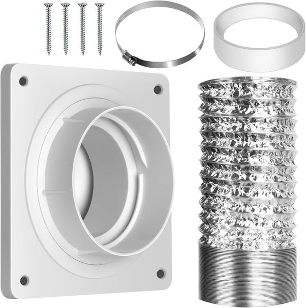 Home DIY Dryer Washer Bathroom 8 piece Dryer Vent Hose Connector Kit