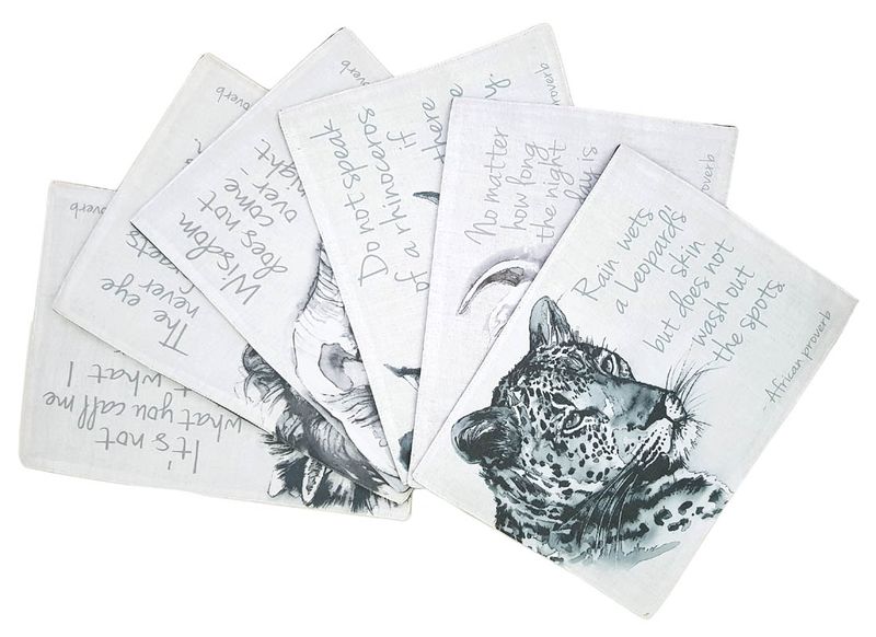 Wildlife 1 - Animal Fabric Placemats 40x30cm - Set of 6
