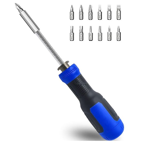Screwdriver Set,13 in 1 Precision Screw Driver 1/4" Nut Driver &amp; Flat Head