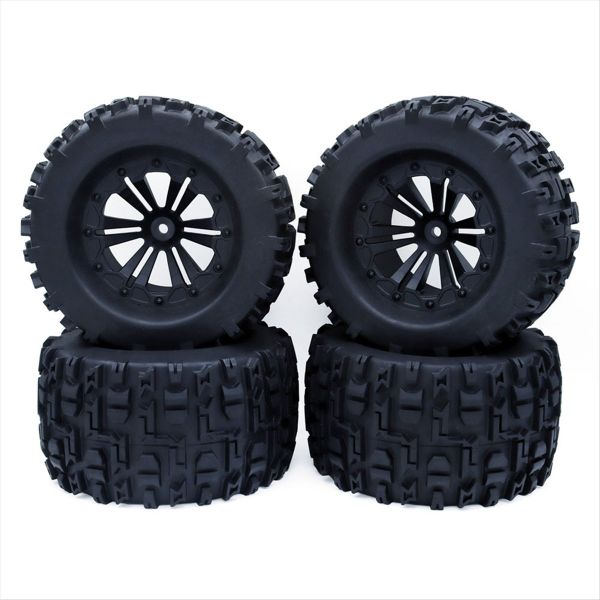 4 Pcs 125Mm 1.9 Beadlock Wheel Rim Tire Set for 1/10 Rc Crawler Car E