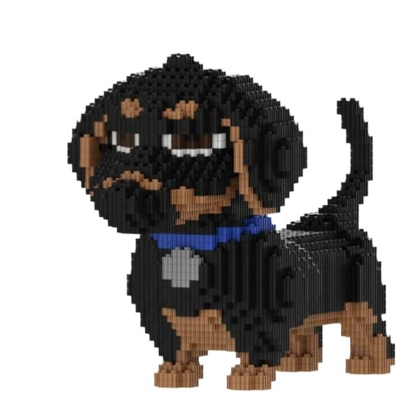 QcjwheShop Dachshund Dog 3D Micro Puzzle Building Block Sets