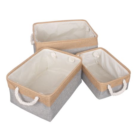 4 Pieces Storage Basket, Fabric Storage Box Organizer With 2 Handles On  Both Sides, Foldable Waterproof Storage Box