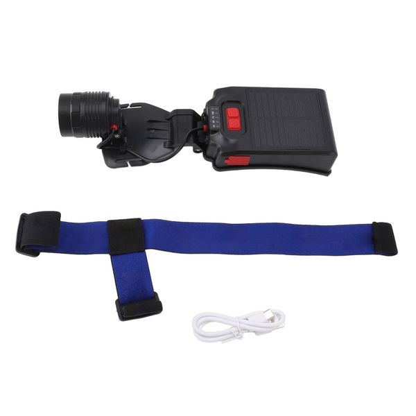 Solar Head Light 2700LM 3 Mode Rechargeable For Fishing