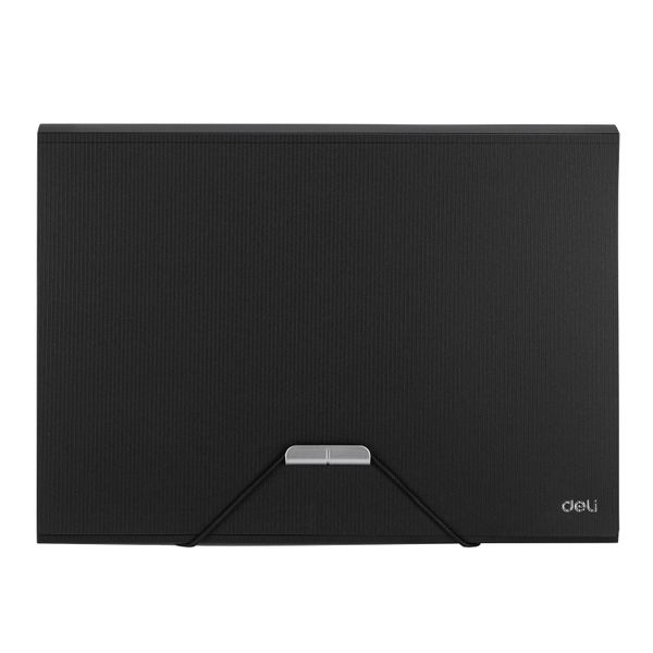 Deli Expanding File A4 6 Partition Elastic Cover Black