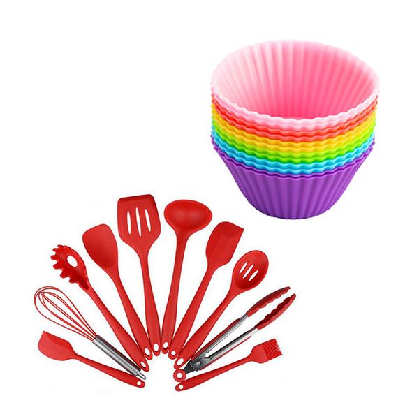 Killer Deals 10-Piece Baking/Cooking Silicone Utensil Set &amp; Muffin Mould