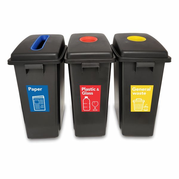 Parrot Products Recycling Bin Set - 3 x 60L