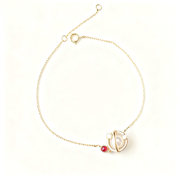 Luna Silver 925 Pearl Orbit Gold Bracelet