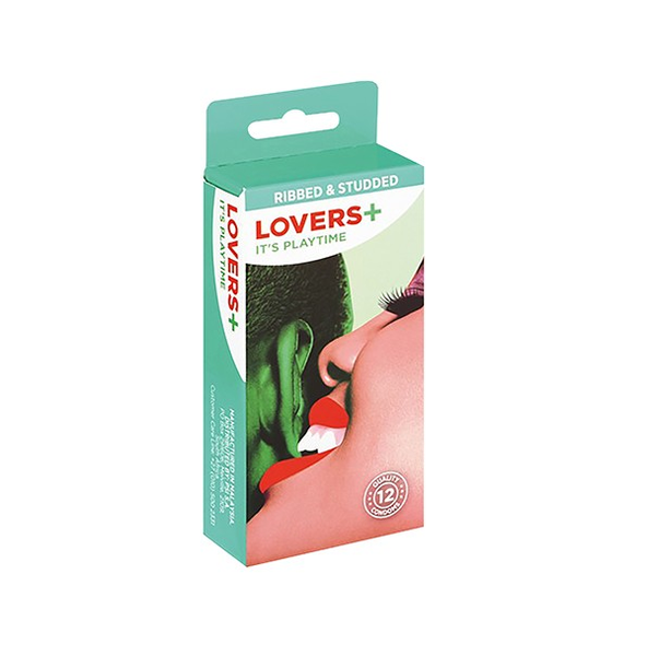 Lovers Plus - Ribbed &amp; Studded Quality Condoms - 12 Condoms