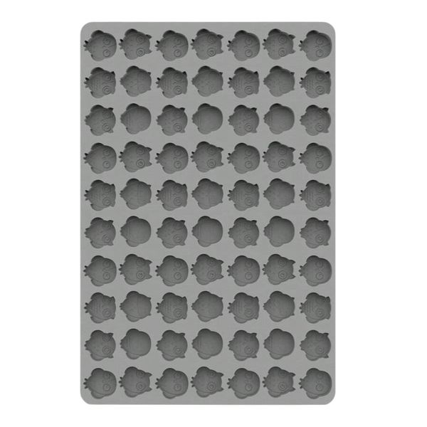 70 Cavity Owl-Shaped Silicone Candy and Ice Cube Mould - Grey