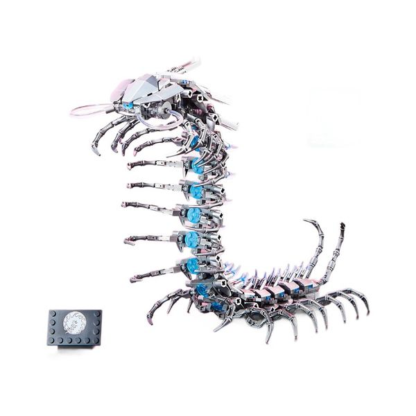 Glowing Centipede Building Set - Rotatable, Multi-Joint Poseable - 698 Piece Set